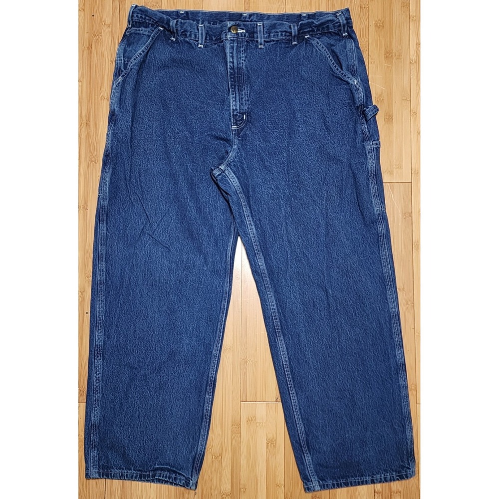 Carhartt B13 DST Jeans Mens 42x29 Blue Dark Wash Denim Carpenter Dungaree Fit